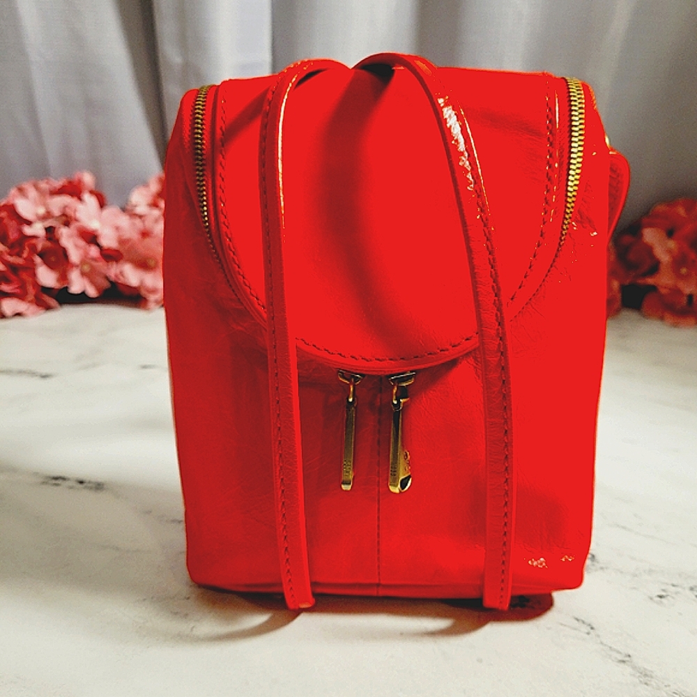 HOBO 'Fern' Leather Crossbody Bag Candy Apple Red